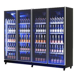 雪花网红啤酒柜饮料酒水展示柜商用冷藏立式冰箱冷柜三门酒吧冰箱