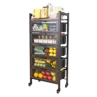 厨房蔬菜收纳置物架落地多层多功能放果蔬菜篮子家用储物柜抽屉式