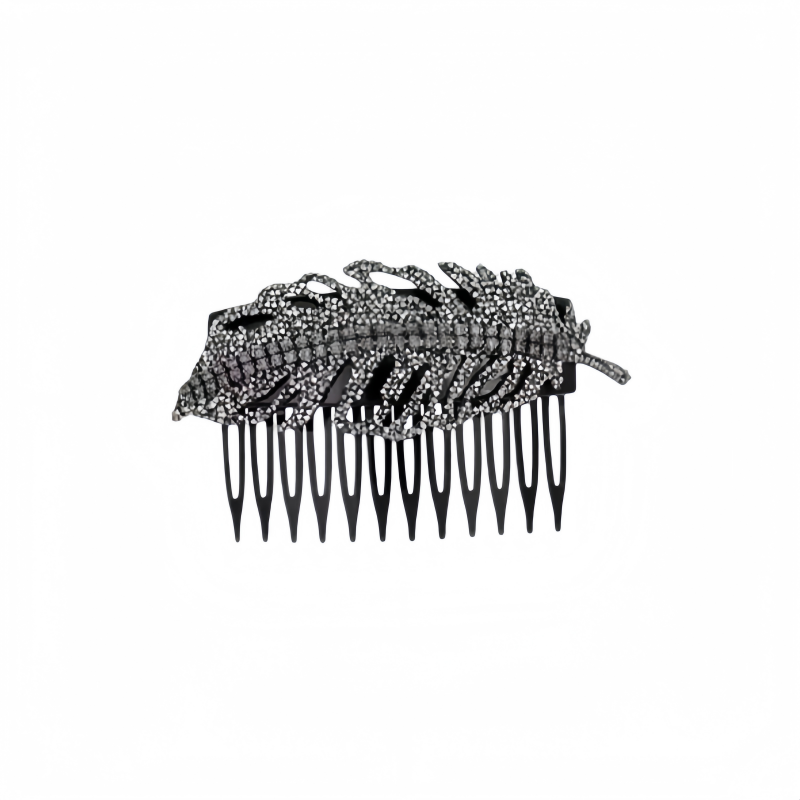 韩系麦穗水钻倒插梳防滑刘海夹
