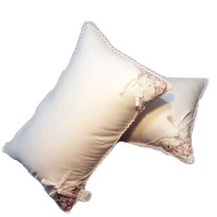 外贸薰衣草刺绣枕芯纯棉护颈椎枕头全棉一对单人紫色绣花全棉