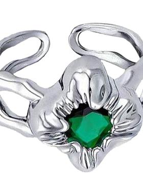 不规则花朵酷感十足开口戒指时尚