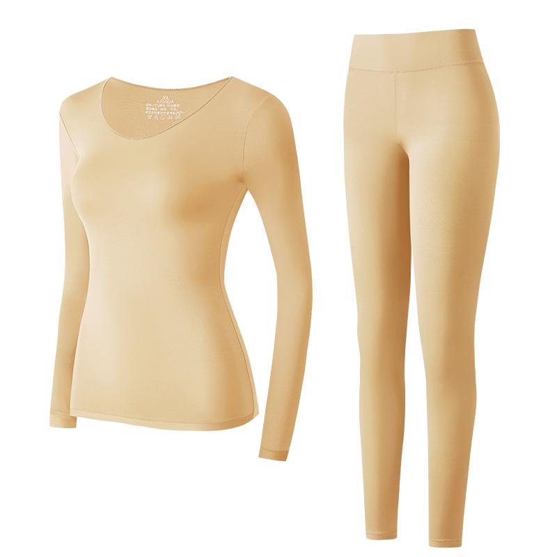 2025新年本命年大红秋冬保暖内衣女士无痕皮肤打底衫超薄内搭上衣