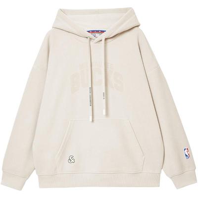 杰克琼斯男装秋冬新款NBA联名雄鹿队篮球男款oversized连帽卫衣