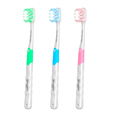OralGos英国螺旋宽头细软毛牙刷