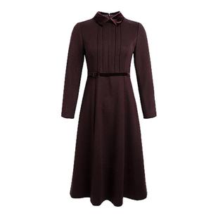 黛玛诗2025冬季新款长袖针织裙知性优雅连衣裙女气质（附腰带）