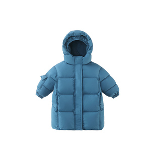 齐齐熊宝宝羽绒服长款冬季男童保暖外套三防蓄热儿童加厚新年红色