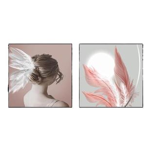 北欧风卧室墙头装饰画次卧床头挂画室内房间客房背景墙壁画免打孔