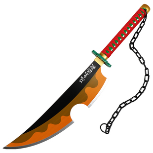 鬼灭之刃cos音柱日轮刀宇髄天元双爆刀cosplay道具木质武器不开刃