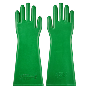 天津双安耐酸碱工业橡胶手套防腐蚀防护手套厂家直销车间劳保手套