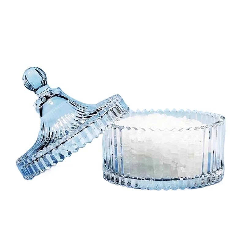 天然水晶消磁碗净化摆件白水晶碎石手链消磁石玻璃碗收纳盒黑曜石