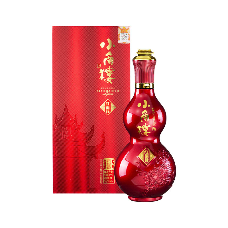 小角楼红福禄52度500ml单瓶装浓香型白酒过节送礼婚宴用酒