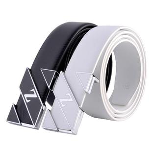 皮带男潮年轻人白色平滑扣腰带男真皮青年韩版百搭学生休闲裤带男