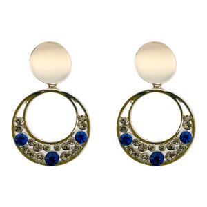 2025年新款潮高级感银针耳环气质防过敏耳钉简约满钻超闪圆型耳饰