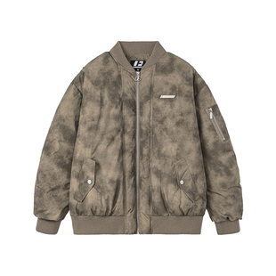 FORNINES迷彩飞行员夹克棉衣男女棒球服潮牌袄子防寒冬季美式外套