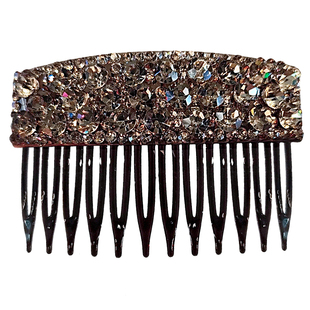 满钻新款高级感蓬松公主头发梳高颅顶倒碎发整理插梳闪亮方形发饰