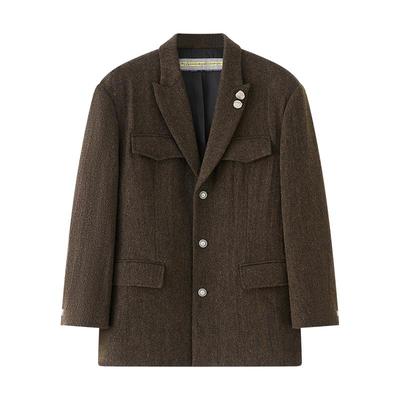 NUMBERHERE100%羊毛宽松西装外套