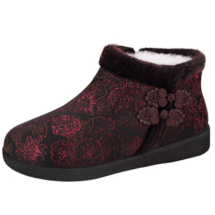 老北京布鞋女冬季加绒羊毛保暖老人棉鞋中老年正品防滑加厚妈妈鞋