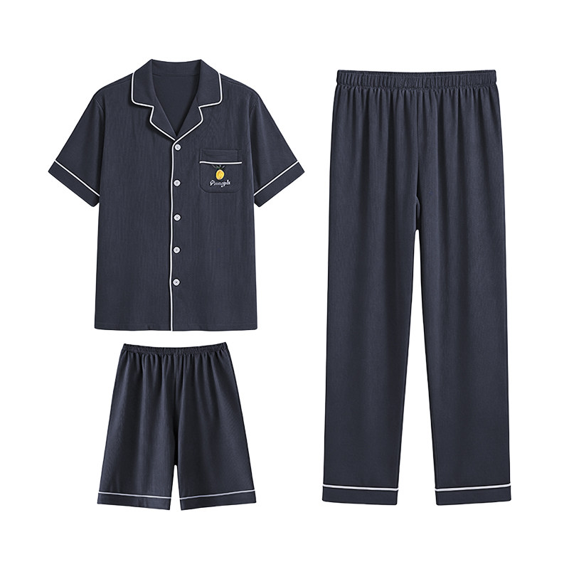 男士莫代尔棉三件装家居服套装