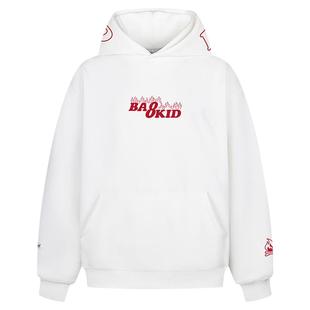 亿万少年BUFU美式国潮牌字母小火苗刺绣连帽卫衣男女春季情侣外套