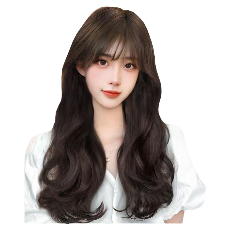 大波浪假发女长发真发全真人发长卷发自然蕾丝无痕递针全头套