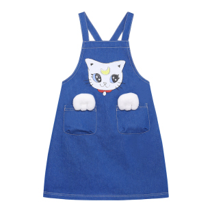 pocoblush【口袋里的猫】水洗牛仔背带裙女童夏季双层裙摆连衣裙