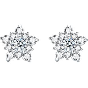 周六福星星耳钉耳环女S925银耳饰首饰送女友本命年礼物