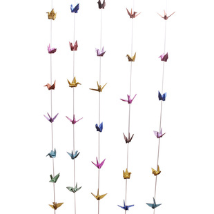 珠光千纸鹤折纸成品穿线房间装饰品婚礼活动店铺创意挂饰工艺礼品