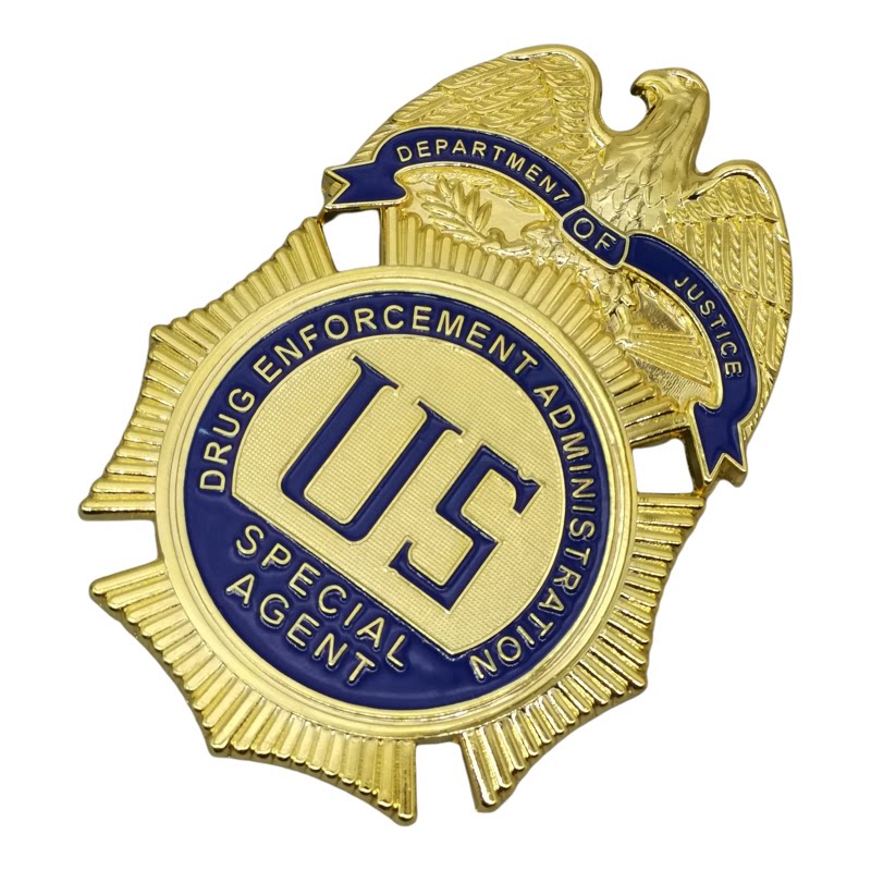 美国缉毒署 DEA 金属徽章 军迷道具Cosplay徽章 金色胸章 纪念章