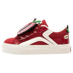 鮀品明星同款苹果鞋女款2026春季新款痛鞋新年红色板鞋原创派派鞋