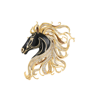 【紫罗兰正版】金戈铁马胸针小众设计时尚百搭生肖马胸花别针新款