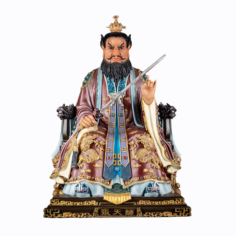 铜张天师神像古旧新潮摆件