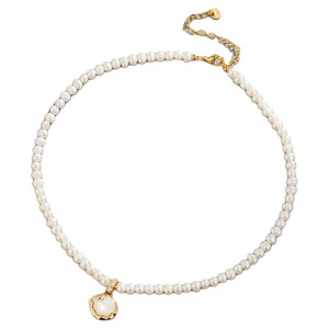 淡水珍珠项链女贝壳吊坠锁骨链轻奢时尚百搭小众设计高级复古颈链