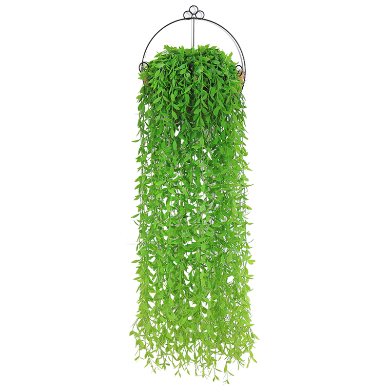 仿真柳叶壁挂装饰植物假花藤条长藤蔓绿植塑料花吊兰吊篮垂吊室内