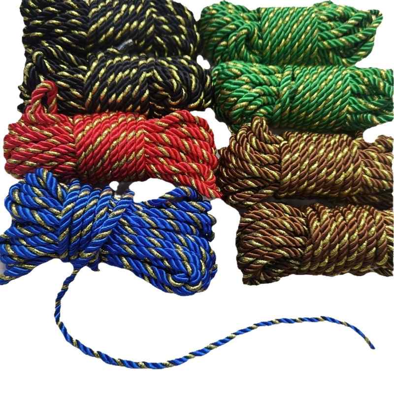 6MM尼龙编织圆绳 股绳夹金丝包芯三股扭绳抽绳户外用品绳捆绑绳