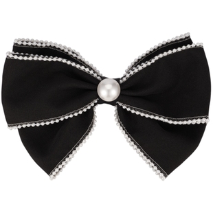 AJIDOU阿吉豆抓夹女甜美俏皮珍珠可爱蝴蝶结半扎横夹发夹发饰