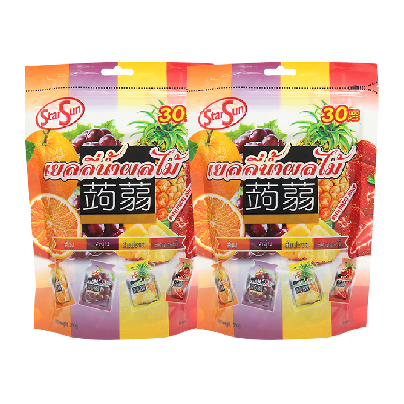 【进口】StarSun综合果味可吸式果冻390g*2袋网红零食