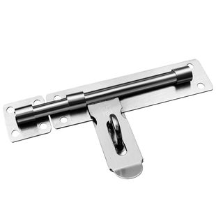 304不锈钢插销门栓明装老式大号防盗门挂锁免打孔木门固定门锁扣