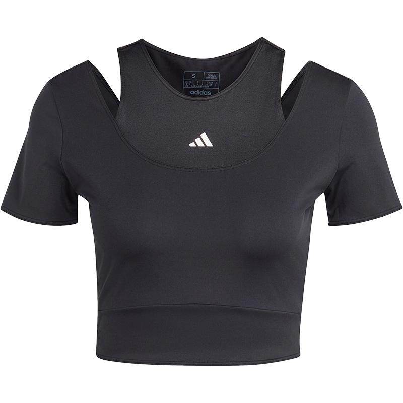 Adidas/阿迪达斯官方正品春夏新款女子紧身运动健身短袖T恤HN5538