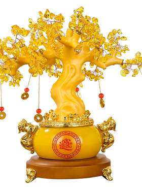 富图树脂祝福家居客厅摇钱树财树