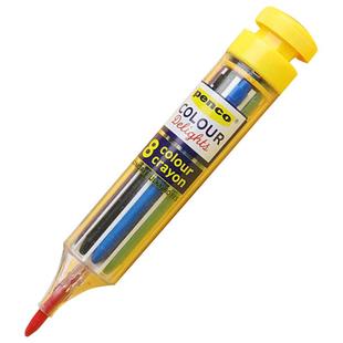 日本hightide penco旋转八色儿童多色彩色蜡笔不脏手便携绘画画笔彩笔小学生绘图美术用品油画棒