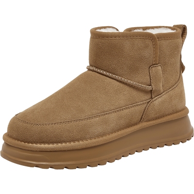 百思图2025冬季新款雪地靴简约户外休闲运动男短靴25003DD5