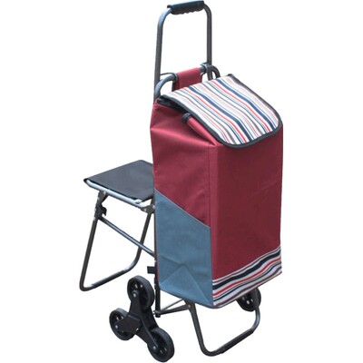 爬楼买菜车老人带座椅凳手拉车