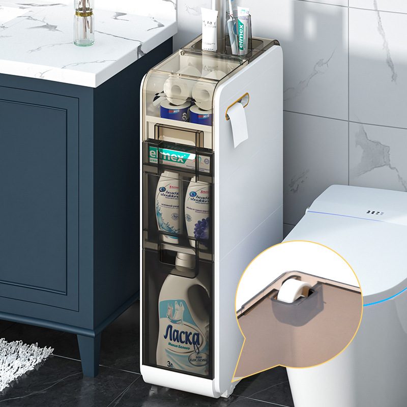 卫生间置物架浴室马桶夹缝收纳储物柜柜缝隙落地厕所柜置洗手间物