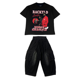 迪克家hiphop街舞童装潮服嘻哈风炸街女孩套装儿童街舞服装男童帅