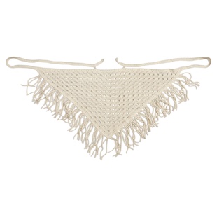 秋冬新款多巴胺三角绑带辣妹时尚搭配围巾腰巾屁帘头巾手工钩织女