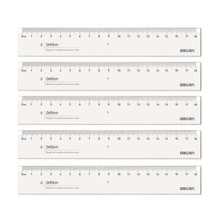 得力透明直尺子小学生专用带波浪线长直尺格尺多功能15/20/30cm塑料尺绘图测量刻度尺儿童可爱卡通一年级量尺