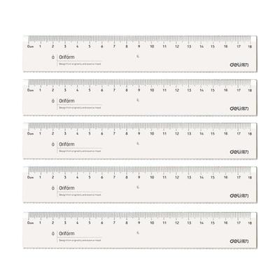 得力正品保证透明直尺15/20/30cm