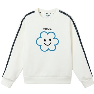 PUMA彪马官方童装新款儿童女童加绒长袖卫衣柔软舒适时髦运动上衣