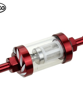 摩托车通用汽油滤清器滤芯CNC改装红色可玻璃过滤器拆金属透明