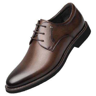 零度商务正装皮鞋男士真皮德比鞋